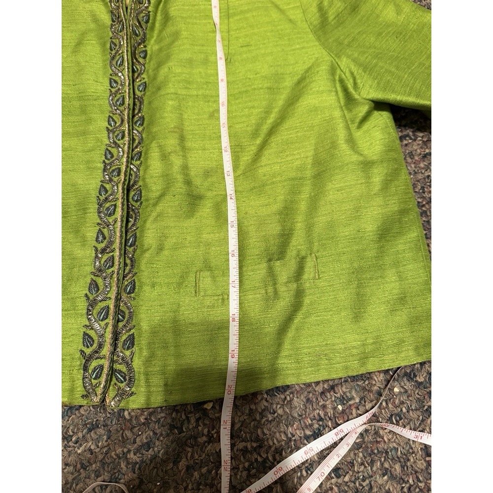 Vintage Silk Indian Trachten Fur Lined Jacket Made In India  Women's Size Small - Picture 7 of 11